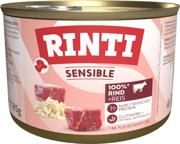 RINTI Hunde-Nassfutter Sensible Rind & Reis